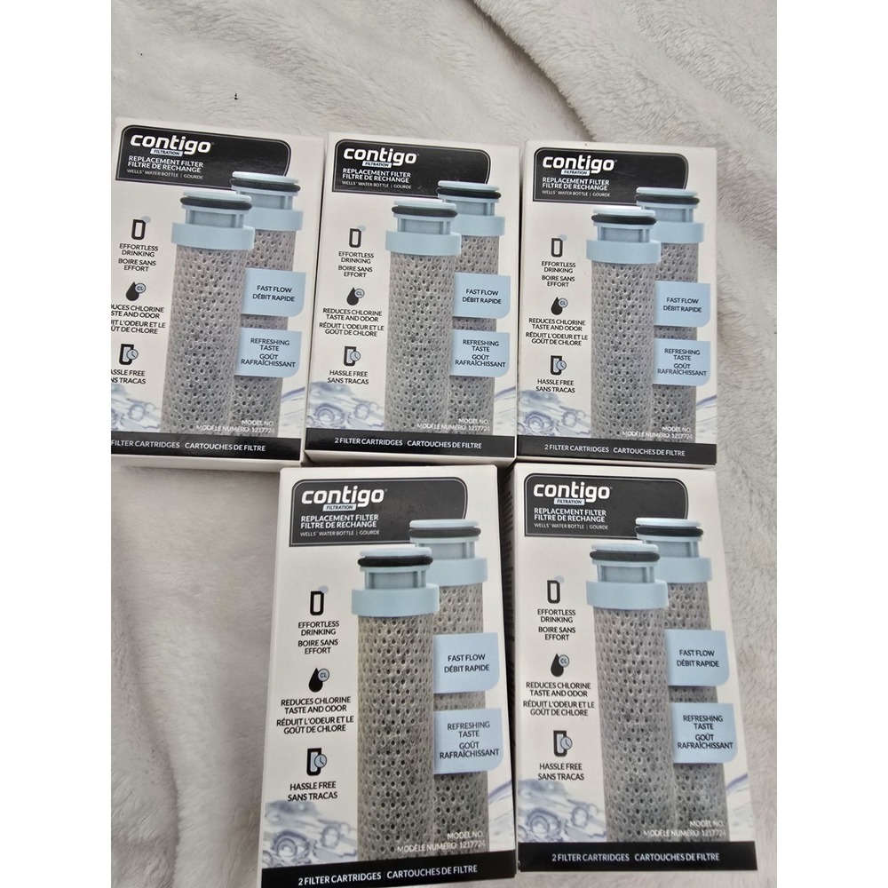 Contigo Replacement Filter 2 Cartridges for Wells Water Bottle Lots Of 5 Packs